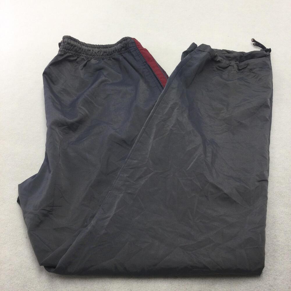 Nature Sport Track Pants Mens Large Gray Cargo Side Stripe Elastic Waist Pockets